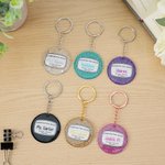 Personalized Glitter Composition Book Acrylic Keychain with Text Appreciation Week Back to School Birthday Gift for Teachers Educators