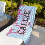 Personalized Baseball Ice Cream Drip Quick Dry Oversized Microfiber Beach Towel with Name and Number Team Holiday Birthday Gift for Baseball Players