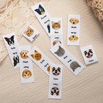 Personalized Cartoon Pet Photo Cotton Sewing Label with Name Set of 10 Knitwear Accessory Gift for Knitting DIY Craft Pet Lovers
