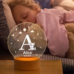 Personalized Cute Animal Dog Cat LED Night Light with Name and Wooden Base Nursery Decor Birthday Gift for Kids Pet Lovers