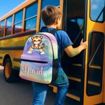 Personalized Rainbow Koala Monkey Animal School Bag with Name Back to School Birthday Gift for Kids Teenagers