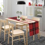 Personalized Merry Christmas Green Red Plaid Table Runner with Text Home Decor Housewarming Christmas Festival Party Favors Gift for Family Friend