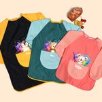 Personoitu vedenpitävä pitkähihainen lasten esiliina eläinkuviolla kokkaukseen ja askarteluun nimellä lahjaksi