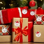 Personalized Cute Christmas Reindeer Waterproof Stickers Labels with Name and Text Gift Decor Christmas Festival Party Favors for Family Friends