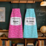 Personalized Funny Composition Book Design Apron with Text Appreciation Teach's Day Gift for Teacher