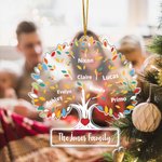 Personalized Colourful Family Tree of Life Clear Acrylic Ornament with 1-16 Names Home Decor Christmas Housewarming Gift for Family