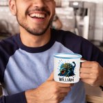 Design Your Favorite Dinosaur and Make Every Sip Special - Personalised 12 oz Name Enamel Mug