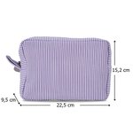 Personalisierte Kosmetiktasche im Streifen-Design mit Cartoon-Figur Geburtsblume Namen und Reißverschluss Geburtstag Jubiläum Geschenk für Damen