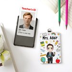 Porte carte d'identité en cuir PU avec lanière et texte Cadeau d'appréciation de la journée de l'enseignant pour l'enseignant
