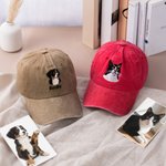 Personalized Embroidered 1-3 Pet Photos 100% Cotton Baseball Cap with Name Birthday Holiday Gift for Dog Dad Mom Pet Lover