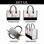 Personalisierte Canvas-Tasche Tote Bag im Krankenhauspersonal-Design mit Cartoon-Figur und Namen Dankeschön Geschenk für Damen Krankenhauspersonal