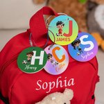 Personnalisé 3D Soccer Cartoon Character Acrylic Bag Tag with Name and Initial Back to School Birthday Gift for Boys Girls