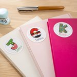 Stick The Magic Spread The Joy  - Personalized Initial Name DIY Labels Stickers Christmas Gift Decoration Party Favors