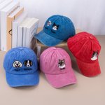 Personalized Embroidered 1-3 Pet Photos 100% Cotton Baseball Cap with Name Birthday Holiday Gift for Dog Dad Mom Pet Lover