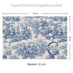 Tovaglietta personalizzata in stile vintage con stampa francese Toile de Jouy nome e iniziale decor per tavola regalo di nozze per famiglia