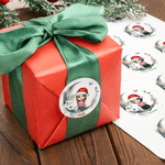 Personnalisé Moon Floral Santa Hat Cartoon Character Waterproof Stickers Labels with Name Gift Decor Christmas Party Favors for Family Kid