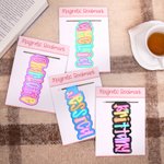 Personalised Flower Heart Bright Colored Letter Magnet Bookmark Clip with Name Birthday Back to School Gift for Bookworms