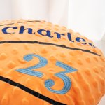 Personalized Embroidered Name Number Soft Throw Basketball Pillow Birthday Senior Night Team Gift for Kids Basketball Players Lovers