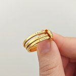 Personalized Sterling Silver Heart Stacking Rings with 3 Engraved Text Dainty Jewelry Baby Shower Birthday Gift for New Mom Kids