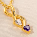 Gepersonaliseerde Minimalistisch Familie 2-8 Hartvormige Geboortestenen Ketting met Gegraveerde Namen Moederdag Verjaardagscadeau voor Vrouwen Moeder