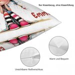 Personalisierter Weicher Kissenbezug mit Niedlichem Lustigem Cartoon Mädchen Namen Haus Deko Geburtstagsgeschenk für Mädchen Damen