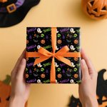 Gepersonaliseerd Halloween Thema Inpakpapier met Naam Verjaardag Halloween DIY Craft Verpakking Cadeau Decoratie voor Familie Vrienden