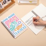 Personalisiertes Liniertes A5-Notizbuch im Boho-Aquarell-Design mit Spiralbindung und 120 Seiten Dankeschön Schulanfang Geschenk für Lehrkräfte