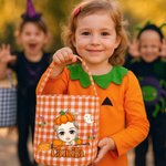 Personalizada de dibujos animados de Halloween Caramelo cesta con el nombre de la fiesta Favor Halloween Regalo para Niños Niñas