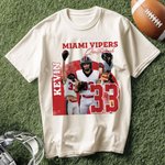 Personalized American Football Photo Collage 100% Cotton T-shirt with Name and Number Game Day Club Gift for Football Players