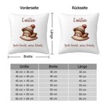 Personalisierter Weicher Kissenbezug mit Schlafendem Tier Kaninchen Bär Namen Datum und Text Haus Deko Weihnachts- und Geburtstagsgeschenk für Kinder