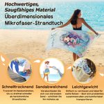 Personalisiertes Schnelltrocknendes Strandtuch im Cartoon-Meerjungfrau-Design mit Namen Sommer Urlaub Strand Party Geschenk für Mädchen