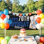 Personalized Multicolor Happy Birthday Banner with 2 Photos and Name Home Decor Birthday Gift for Friends Family