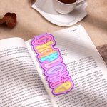 Personalised Flower Heart Bright Colored Letter Magnet Bookmark Clip with Name Birthday Back to School Gift for Bookworms