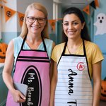 Personalized Funny Crayon Ruler Design Adjustable Apron with Text Appreciation Birthday Gift for Teacher