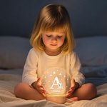 Luce notturna LED personalizzata con nome e animali carini base in legno decor per la casa regalo di compleanno per bambini