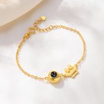 Braccialetto personalizzato con stampa a zampa e proiezione di foto con 1-5 nomi Gioielli raffinati Regalo di compleanno per il giorno dell'animale domestico per le donne che amano gli animali domesti