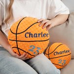 Personalized Embroidered Name Number Soft Throw Basketball Pillow Birthday Senior Night Team Gift for Kids Basketball Players Lovers