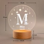 Personalisiertes Niedliches Tier Hund Katze LED-Nachtlicht mit Namen und Holzsockel Kinderzimmer Deko Geburtstagsgeschenk für Kinder Tierliebhaber