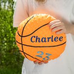 Personalized Embroidered Name Number Soft Throw Basketball Pillow Birthday Senior Night Team Gift for Kids Basketball Players Lovers