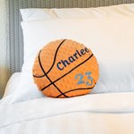 Personalized Embroidered Name Number Soft Throw Basketball Pillow Birthday Senior Night Team Gift for Kids Basketball Players Lovers