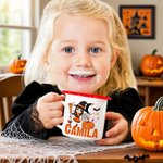 Personalized Moon Pumpkin Halloween Cartoon Character 12 oz Enamel Cup with Name Halloween Party Gift for Boys Girls