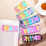 Personalised Flower Heart Bright Colored Letter Magnet Bookmark Clip with Name Birthday Back to School Gift for Bookworms