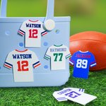 Personalized Football Jersey Bag Charm Button with Name and Number Accessory for Bogg Game Team Birthday Gift for Sports Lovers
