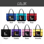 Bolso tote personalizado con nombre personaje de dibujos animados y bolsillo de malla regalo de agradecimiento y la vuelta al cole para profesores