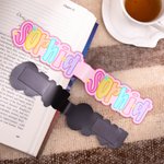 Personalised Flower Heart Bright Colored Letter Magnet Bookmark Clip with Name Birthday Back to School Gift for Bookworms