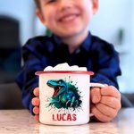 Design Your Favorite Dinosaur and Make Every Sip Special - Personalised 12 oz Name Enamel Mug