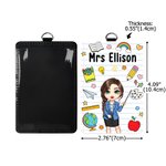 Porte carte d'identité en cuir PU avec lanière et texte Cadeau d'appréciation de la journée de l'enseignant pour l'enseignant