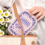 Personalized Toile De Jouy Birth Flower Bible Chapter Name PU Leather Jewelry Box with LED Makeup Mirror Birthday Christmas Gift for Women Christians