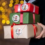 Personnalisé Moon Floral Santa Hat Cartoon Character Waterproof Stickers Labels with Name Gift Decor Christmas Party Favors for Family Kid