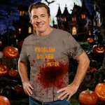 Personalized Horror Bloody Printed Soft Funny Men's T-shirt with Name and Text Trick or Treat Spooky Season Halloween Gift for Men